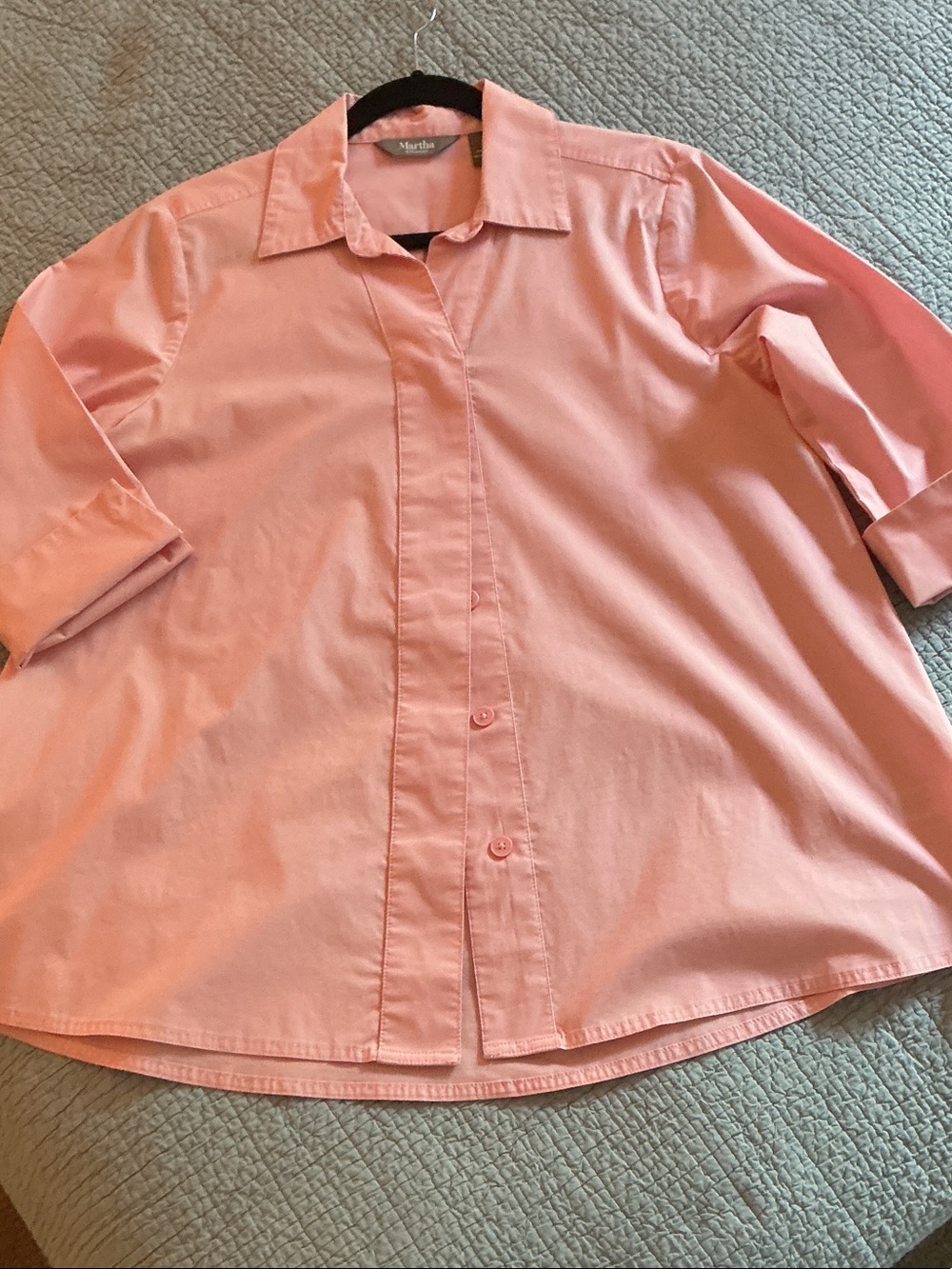 Martha Stewart Light Pink Button-Down Casual Shirt